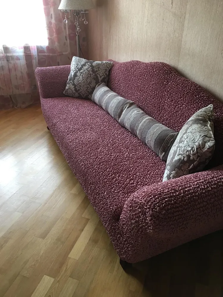 ЧЕХОЛ НА 4ХМ ДИВАН МИКРОФИБРА ПЕПЕЛЬНО-РОЗОВЫЙ