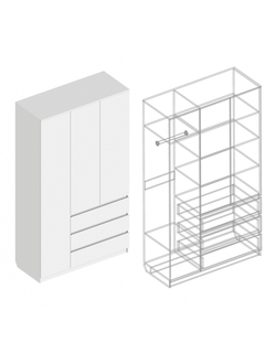 Шкаф белый 3-х створчатый "Бьянко"