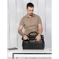 Кожаный саквояж Veano black (арт. 4004-01)