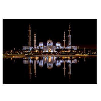 4680203159529  Алмазная мозаика AL8689,  30х40 см, 17 цветов, &quot;Белая мечеть Абу-Даби&quot;, на подрамнике, с полным заполнением, (матов.),