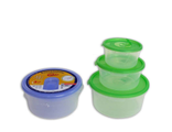 Комплект контейнеров СВЧ &amp;amp;quot;Смайл&amp;amp;quot; 3шт (0,4+0,8+1,6л) круг. с клап.