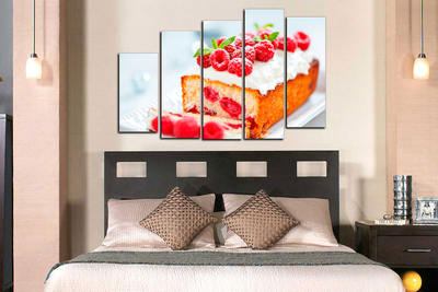 Модульная картина "Малиновый кекс"