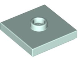 Plate, Modified 2 x 2 with Groove and 1 Stud in Center (Jumper), Light Aqua (87580 / 6251841)