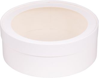 Коробка круглая для зефира, печенья с/о (белая), Д200*70мм