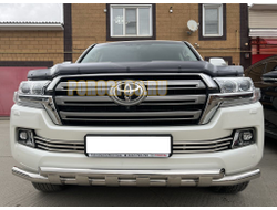 Защита переднего бампера с перемычками d60/60 для Toyota Land Cruiser 200 2015-