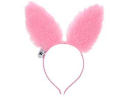 Светодиодный ободок, Зайка, Пушистые ушки, розовый