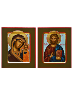 Венчальная пара. Образ Спасителя. Образ пресвятой Божией Матери “Казанская”. Рукописные иконы.