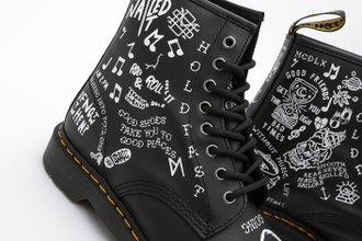 Dr martens 1461 white scribble backhand clearance