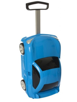 Детский чемодан спортивная машина синий