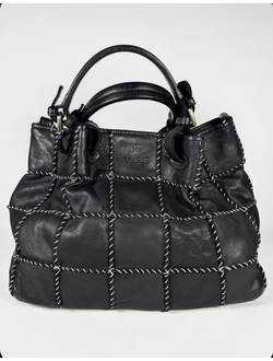 Женская сумка из натуральной винтажной кожи Vera Pelle цвет черный 025890