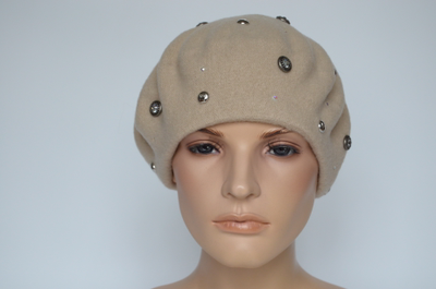 Берет из фетра женский бежевый Италия Визио