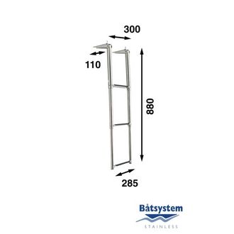 Трап телескопический Batsystem BT70 880 x 300 мм 3 ступеньки, 9519037458