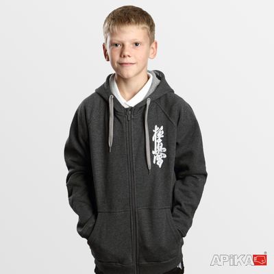 Детская ТОЛСТОВКА с вышивкой символики с капюшоном на молнии