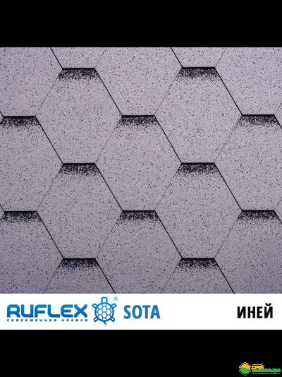 Гибкая черепица Руфлекс Сота (Ruflex Sota), цвет: иней