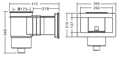 Скиммер универсальный из ABS-пластика Astral 15 л, с круглой крышкой, с широким раструбом
