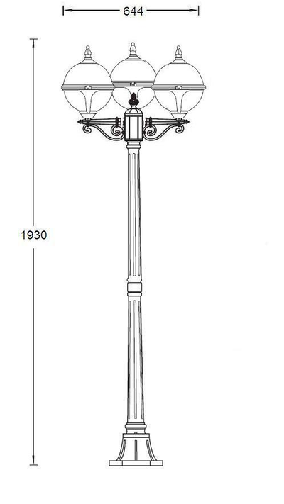 Садово-Парковый светильник шар VENA smoke 3
