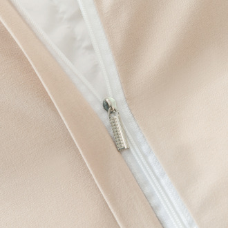 Однотонный сатин постельное белье с вышивкой цвет Кремовый (1.5 спальное 2 наволочки) CH034