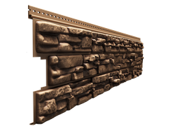 САЙДИНГ LUX ПОД КАМЕНЬ, ROCKY, КЕДРОВЫЙ ОРЕХ