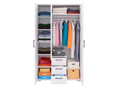 Шон-12 Шкаф распашной с зеркалом 2100х1200х540 Белый