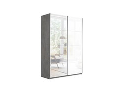 Шкаф-купе 2-х дверный «Траст» 1600 Белый снег, Стекло Белый Глянец/Стекло Белый Глянец