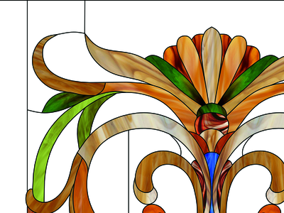 Витражная пленка, витражная пленка самоклеющаяся, пленочный витраж с классическим рисунком