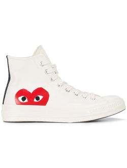 белые высокие converse play comme des garcons