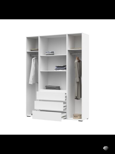 Хелен ШК 05 шкаф 4-х створчатый с ящиками Белый