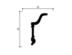 Потолочный плинтус DECOR-DIZAYN DD501, из дюрополимера, под покраску, ударопрочный, 2 метра