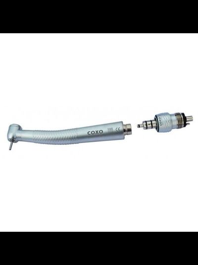 CX207-W-SPQ-N - турбинный наконечник с трехточечным спреем, с кнопочным зажимом, быстросъемный переходник Coxo 4-х канальный, стандартная головка | COXO (Китай)