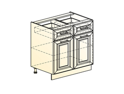 Кухонный Шкаф "АТЛАНТА" "ШКАФ РАБОЧИЙ L800 (2 ДВ. ГЛ. 2 ЯЩ.)" (ЭМАЛЬ)