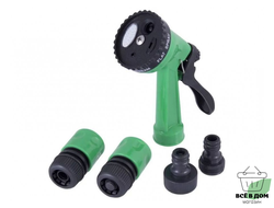 Набор д/полива 5 предм. (пистолет 5 реж., коннектор 1/2" (2шт), переходник 1/2"-3/4"), E1M