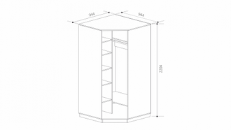 ШКАФ УГЛОВОЙ ИВУШКА-9 (КВАДРО)