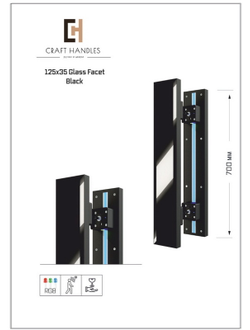 Арт. 125х35 Glass Facet Premium Black, L-700 мм