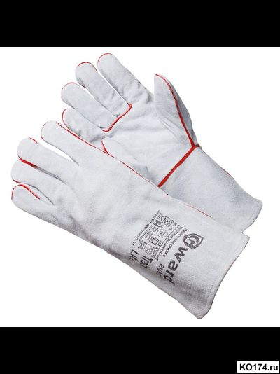 Краги спилковые серые