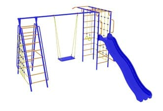Детский спортивный комплекс "Веселый Непоседа" Модель №9 с горкой и качелями на цепях
