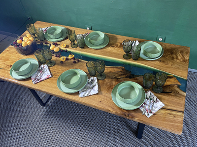 слэб, стол река, карагач, дуб, мебель на заказ, стол из слэба, мебель для ресторана, столешница спил