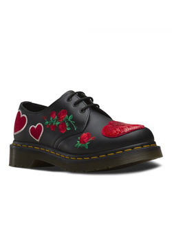 ПОЛУБОТИНКИ DR. MARTENS 1461 HEARTS ЧЕРНЫЕ