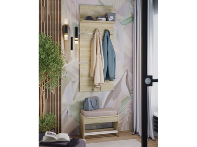 Прихожая ЭДЕМ-1 - Секция №1 Вешалка Дуб сонома/Белый жемчуг