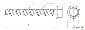 Анкер-шуруп по бетону CON-R 7,5X100