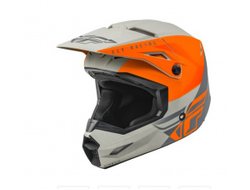 Шлем детский кроссовый FLY RACING KINETIC STRAIGHT EDGE, серый/оранж