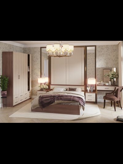 Гармония КР 601 (1600мм) кровать двуспальная Ясень шимо темный/Ясень шимо светлый (с настилом)