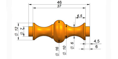 Балясина мебельная 37 мм, дуб (поштучно)
