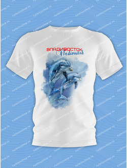 Футболка сувенирная ДВА ДЕЛЬФИНА