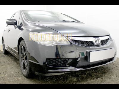 Защита радиатора Honda Civic 4D VIII (рестайлинг) 2008-2012 black