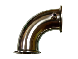 Угол с фланцами 90 гр., с ниппелем М8 под термометр, кламп 1,5"