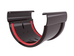 Соединитель желобов Дизайн 135 ПВХ Grand Line коричневый