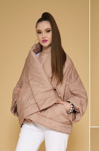 Модная куртка- кимоно, беж