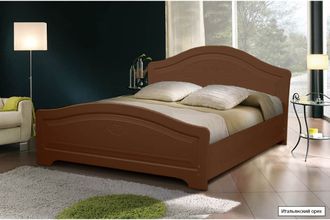 Кровать двухспальная  с фигурной спинкой из МДФ  купить в Мебельмар в Казане