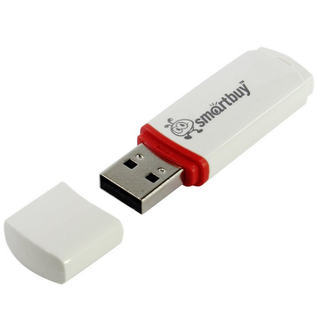 Флеш-память Smartbuy Crown, 8Gb, USB 2.0, белый, SB8GBCRW-W