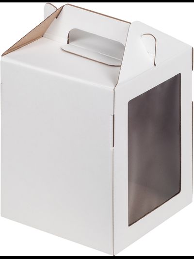 Коробка для прян. домика/кулича (гофрокартон, белая), 160*160*200мм